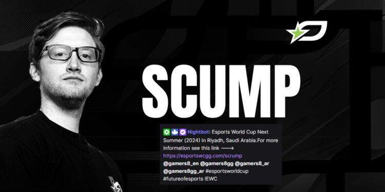 Esports World Cup Promotion appears in Scump's Twitch stream on Thursday.