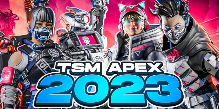 Illustration featuring Apex Legends characters to promote TSM'S female Apex Legends team for 2023.
