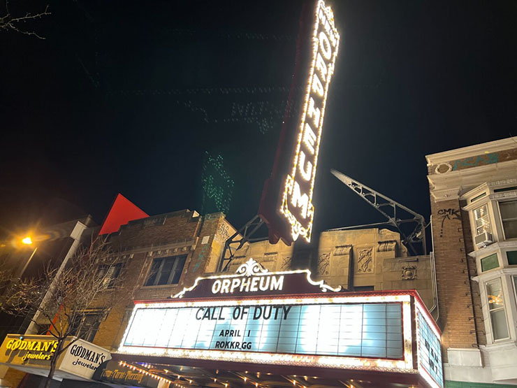 Image of the Orpheum during the rokkr.gg Call of Duty event on April 1.